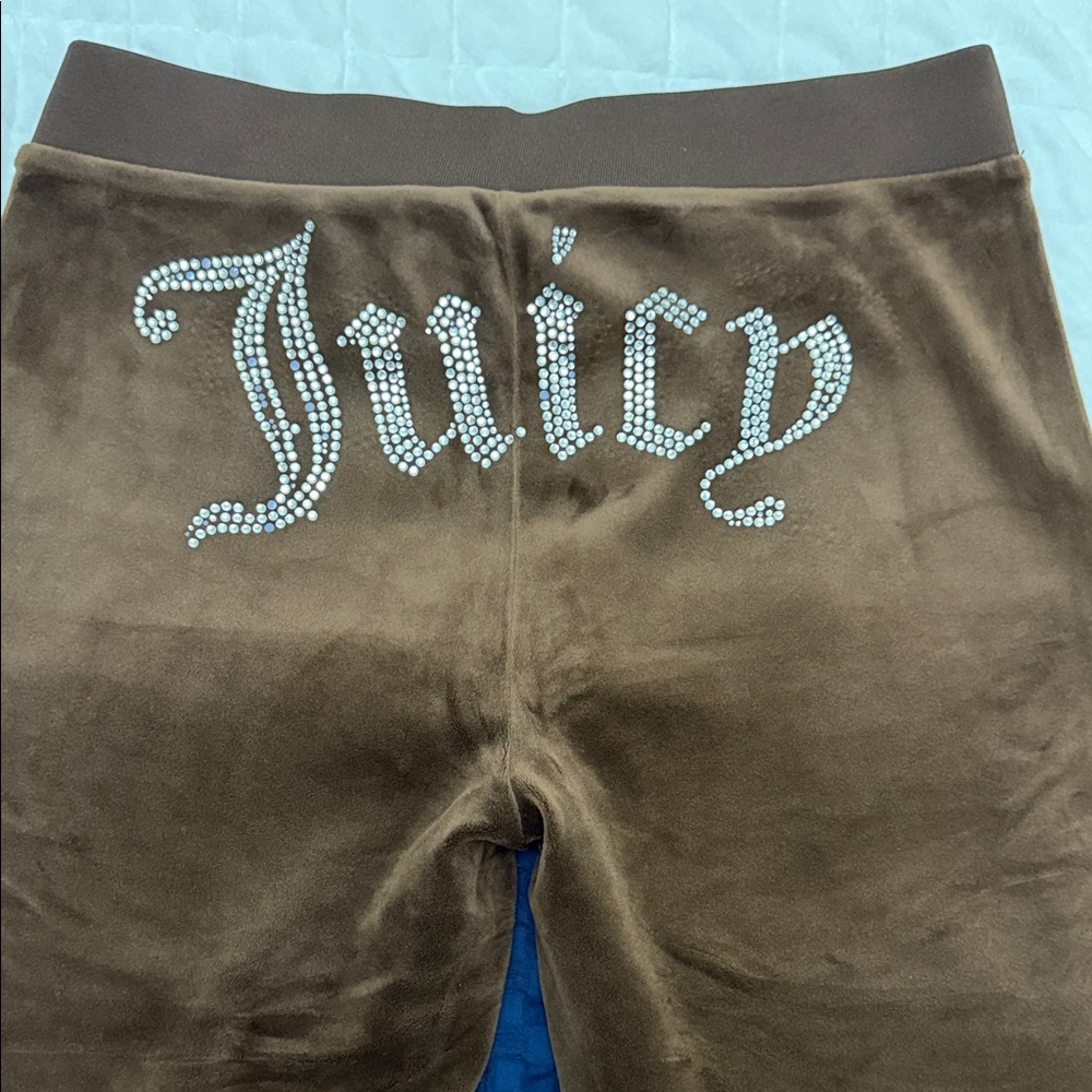 Authentic Juicy Couture Brown Women’s Joggers and Sweater  with Rhinestones
